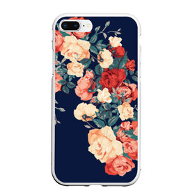 Чехол для iPhone 7Plus/8 Plus матовый с принтом Fashion flowers , Силикон | Область печати: задняя сторона чехла, без боковых панелей | Тематика изображения на принте: fashion | flower | мода | фэшн | цветы