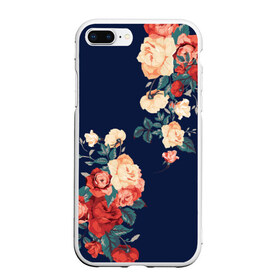 Чехол для iPhone 7Plus/8 Plus матовый с принтом Fashion flowers , Силикон | Область печати: задняя сторона чехла, без боковых панелей | Тематика изображения на принте: fashion | flower | мода | фэшн | цветы