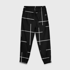 Детские брюки 3D с принтом Geometric (2) , 100% полиэстер | манжеты по низу, эластичный пояс регулируется шнурком, по бокам два кармана без застежек, внутренняя часть кармана из мелкой сетки | geometric | белый | геометрик | линии | текстура | чёрный