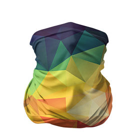 Бандана-труба 3D с принтом Радужный LOY POLY , 100% полиэстер, ткань с особыми свойствами — Activecool | плотность 150‒180 г/м2; хорошо тянется, но сохраняет форму | радуга | треугольники | цвет | ярко
