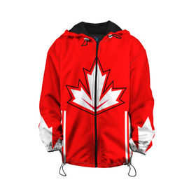 Детская куртка 3D с принтом Сборная Канады по хоккею 2016 , 100% полиэстер | застежка — молния, подол и капюшон оформлены резинкой с фиксаторами, по бокам — два кармана без застежек, один потайной карман на груди, плотность верхнего слоя — 90 г/м2; плотность флисового подклада — 260 г/м2 | Тематика изображения на принте: world cup hockey | брент бёрс | вратарь | дрю даути | защитник | канада | клюшка | кубок мира | нападающий | петерс билл | сanada | сборная канады | сидни патрик кросби | хоккей | хоккейная форма | шайба