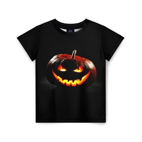 Детская футболка 3D с принтом Хитрая тыква , 100% гипоаллергенный полиэфир | прямой крой, круглый вырез горловины, длина до линии бедер, чуть спущенное плечо, ткань немного тянется | halloween | в идеи подарков в хеллоуин | тыквы | хеллоиун | хэллоуин | хэлоуин