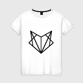 Женская футболка хлопок с принтом Лиса геометрия , 100% хлопок | прямой крой, круглый вырез горловины, длина до линии бедер, слегка спущенное плечо | геометрия | лиса | стиль | треугольники