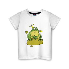 Детская футболка хлопок с принтом Царевна лягушка , 100% хлопок | круглый вырез горловины, полуприлегающий силуэт, длина до линии бедер | сказка | стрела