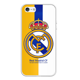 Чехол для iPhone 5/5S матовый с принтом Real Madrid CF , Силикон | Область печати: задняя сторона чехла, без боковых панелей | football | испания | клуб | мадрид | реал | фк | футбольный