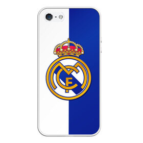 Чехол для iPhone 5/5S матовый с принтом Real Madrid , Силикон | Область печати: задняя сторона чехла, без боковых панелей | football | испания | клуб | мадрид | реал | фк | футбольный