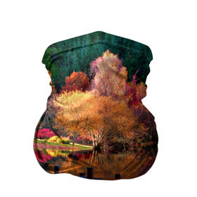 Бандана-труба 3D с принтом Осень , 100% полиэстер, ткань с особыми свойствами — Activecool | плотность 150‒180 г/м2; хорошо тянется, но сохраняет форму | autumn | boat | bright | colors | forest | paint | river | trees | деревья | краски | лес | лодка | осень | река | цвета | яркие