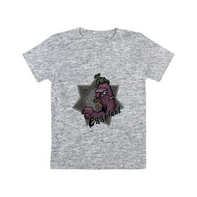 Детская футболка хлопок с принтом ЗомбиБаклажан , 100% хлопок | круглый вырез горловины, полуприлегающий силуэт, длина до линии бедер | Тематика изображения на принте: арт | баклажан | веган | звезда | зомби | мультик | овощи | череп