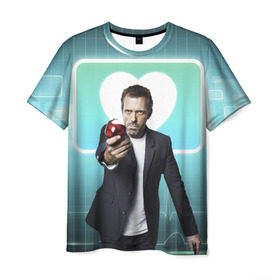 Мужская футболка 3D с принтом Хаус , 100% полиэфир | прямой крой, круглый вырез горловины, длина до линии бедер | врачи | грегори хаус | доктор хаус | кино | сериалы | тв