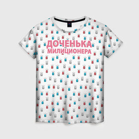 Женская футболка 3D с принтом Полиция Российской Федерации , 100% полиэфир ( синтетическое хлопкоподобное полотно) | прямой крой, круглый вырез горловины, длина до линии бедер | милиция