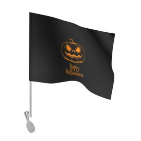 Флаг для автомобиля с принтом Halloween , 100% полиэстер | Размер: 30*21 см | cat | dark | halloween | вамп | вампир | ведьма | готика | кот | кошка | магия | ночь | тыква | хэллоуин