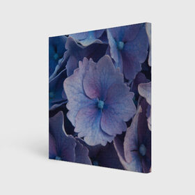 Холст квадратный с принтом Синие цветочки , 100% ПВХ |  | Тематика изображения на принте: синий | сиреневый | цветок | цветы