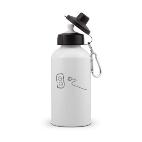 Бутылка спортивная с принтом power socket , металл | емкость — 500 мл, в комплекте две пластиковые крышки и карабин для крепления | 