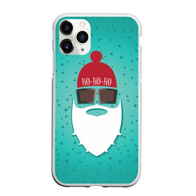 Чехол для iPhone 11 Pro матовый с принтом Санта хипстер , Силикон |  | Тематика изображения на принте: борода | дед мороз | новый год | подарок на новый год | санта | санта хипстер | снег | снежинки | хипстер