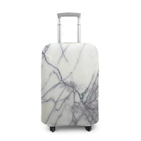 Чехол для чемодана 3D с принтом Белый мрамор , 86% полиэфир, 14% спандекс | двустороннее нанесение принта, прорези для ручек и колес | каменный | камень