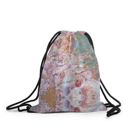 Рюкзак-мешок 3D с принтом Розово-зеленый мрамор , 100% полиэстер | плотность ткани — 200 г/м2, размер — 35 х 45 см; лямки — толстые шнурки, застежка на шнуровке, без карманов и подкладки | мраморный | цветной