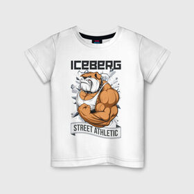 Детская футболка хлопок с принтом Dog 2 | Iceberg , 100% хлопок | круглый вырез горловины, полуприлегающий силуэт, длина до линии бедер | animals | iceberg | icebergstyle | youtube