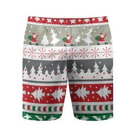 Мужские шорты 3D спортивные с принтом Новогодний орнамент ,  |  | дед мороз | елка | новогодний орнамент | подарок на новый год | праздник | снеговик | снежинки