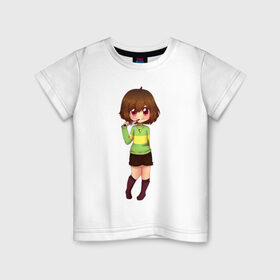 Детская футболка хлопок с принтом Chara , 100% хлопок | круглый вырез горловины, полуприлегающий силуэт, длина до линии бедер | Тематика изображения на принте: андертейл | чара
