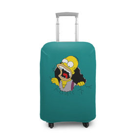 Чехол для чемодана 3D с принтом Alien-Homer , 86% полиэфир, 14% спандекс | двустороннее нанесение принта, прорези для ручек и колес | simpsons