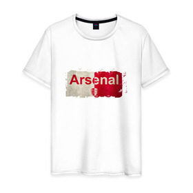 Мужская футболка хлопок с принтом Arsenal , 100% хлопок | прямой крой, круглый вырез горловины, длина до линии бедер, слегка спущенное плечо. | arsenal | арсенал