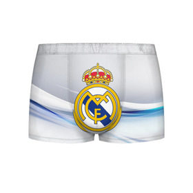 Мужские трусы 3D с принтом Реал Мадрид , 50% хлопок, 50% полиэстер | классическая посадка, на поясе мягкая тканевая резинка | real madrid | испания | португалия