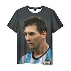 Мужская футболка 3D с принтом Leo Messi , 100% полиэфир | прямой крой, круглый вырез горловины, длина до линии бедер | fc barcelona | football | lionel messi | messi | аргентина | барса | лео месси | фк барселона | футбол