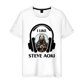Мужская футболка хлопок с принтом I like Steve Aoki , 100% хлопок | прямой крой, круглый вырез горловины, длина до линии бедер, слегка спущенное плечо. | beatport | club | dim mak | dj | edm | electro | house | i like | music | production | radio | steve aoki | techno | top | trance | дискотека | звезда | клуб | любимчик | мне нравится | музыка | музыкант | наушники | продюссер | радио | фестиваль