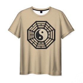 Мужская футболка 3D с принтом Символ гармонии , 100% полиэфир | прямой крой, круглый вырез горловины, длина до линии бедер | Тематика изображения на принте: азия | духовность | мистика | на макете изображён символ гармонии. знак | символ