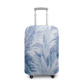 Чехол для чемодана 3D с принтом Морозные узоры , 86% полиэфир, 14% спандекс | двустороннее нанесение принта, прорези для ручек и колес | frost | happy | new | year | год | иней | мороз | новогодние | новый | снег