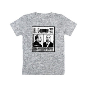 Детская футболка хлопок с принтом Аль Капоне , 100% хлопок | круглый вырез горловины, полуприлегающий силуэт, длина до линии бедер | al capone | аль капоне | гангстер | мафия | чикаго