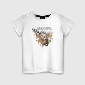 Детская футболка хлопок с принтом Револьвер с узорами , 100% хлопок | круглый вырез горловины, полуприлегающий силуэт, длина до линии бедер | абстракция | пистолет | револьвер | револьвер с узорами