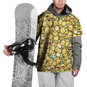 Накидка на куртку 3D с принтом Смайлики. Стикербомбинг , 100% полиэстер |  | Тематика изображения на принте: emoji | желтый | мем | смайл | стикербомбинг | текстура | улыбка | эмодзи