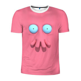 Мужская футболка 3D спортивная с принтом Доктор Зойдберг , 100% полиэстер с улучшенными характеристиками | приталенный силуэт, круглая горловина, широкие плечи, сужается к линии бедра | будущее | врач | краб | лицо | розовый | фантастика | футурама | щупальца