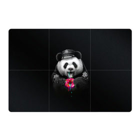 Магнитный плакат 3Х2 с принтом Donut Panda , Полимерный материал с магнитным слоем | 6 деталей размером 9*9 см | Тематика изображения на принте: bear | donut | panda | police | коп | медведь | панда | пончик