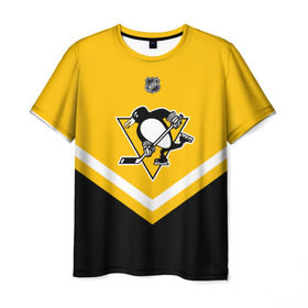 Мужская футболка 3D с принтом Pittsburgh Penguins , 100% полиэфир | прямой крой, круглый вырез горловины, длина до линии бедер | Тематика изображения на принте: america | canada | hockey | nhl | usa | америка | канада | лед | нхл | пингвинз | питтсбург | сша | хоккей