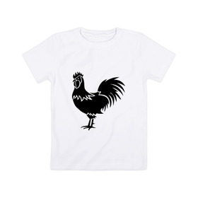 Детская футболка хлопок с принтом Rooster , 100% хлопок | круглый вырез горловины, полуприлегающий силуэт, длина до линии бедер | 