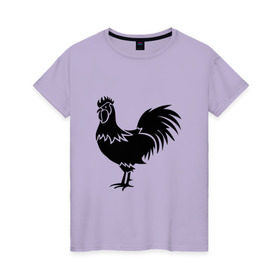 Женская футболка хлопок с принтом Rooster , 100% хлопок | прямой крой, круглый вырез горловины, длина до линии бедер, слегка спущенное плечо | 