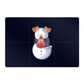 Магнитный плакат 3Х2 с принтом Снэпчат собака , Полимерный материал с магнитным слоем | 6 деталей размером 9*9 см | snapchat | радуга | снеговик | снэпчат | уши | фильтр | язык