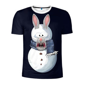 Мужская футболка 3D спортивная с принтом Снэпчат кролик , 100% полиэстер с улучшенными характеристиками | приталенный силуэт, круглая горловина, широкие плечи, сужается к линии бедра | snapchat | радуга | снеговик | снэпчат | уши | фильтр | язык