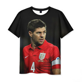 Мужская футболка 3D с принтом Steven Gerrard , 100% полиэфир | прямой крой, круглый вырез горловины, длина до линии бедер | england national team | premier league | steven gerrard | англия | ливерпуль | стивен джеррард | футбол