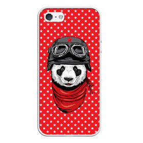 Чехол для iPhone 5/5S матовый с принтом Панда пилот , Силикон | Область печати: задняя сторона чехла, без боковых панелей | bear | panda | pilot | медведь