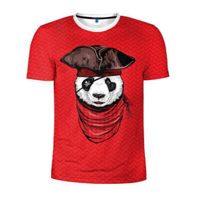 Мужская футболка 3D спортивная с принтом Панда пират , 100% полиэстер с улучшенными характеристиками | приталенный силуэт, круглая горловина, широкие плечи, сужается к линии бедра | animal | bay | bear | beast | captain | panda | pirate | бухта | зверь | капитан | корабль | медведь | панда | пират