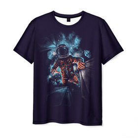 Мужская футболка 3D с принтом Неизвестная галактика , 100% полиэфир | прямой крой, круглый вырез горловины, длина до линии бедер | astro | cosmo | galaxy | planet | space | star | астронавт | галактика | звезды | космонавт | космос | планета