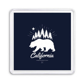 Магнит 55*55 с принтом California Republic , Пластик | Размер: 65*65 мм; Размер печати: 55*55 мм | america | bear | california | united states | usa | америка | калифорния | медведь | сша | штаты