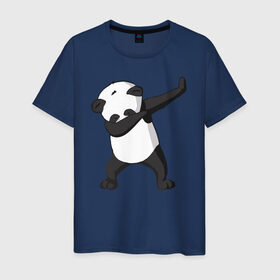 Мужская футболка хлопок с принтом Panda dab , 100% хлопок | прямой крой, круглый вырез горловины, длина до линии бедер, слегка спущенное плечо. | дэб | панда