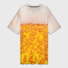 Платье-футболка 3D с принтом Пивная тема ,  |  | Тематика изображения на принте: пена | прикол | пузырьки