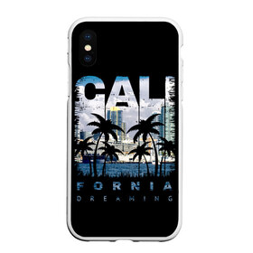 Чехол для iPhone XS Max матовый с принтом Калифорния , Силикон | Область печати: задняя сторона чехла, без боковых панелей | Тематика изображения на принте: america | beach | california state | los angeles | palm trees | sea | states | united | usa | америки | калифорния | лос анджелес | море | пальмы | пляж | соединенные | сша | штат | штаты