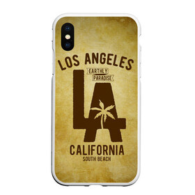 Чехол для iPhone XS Max матовый с принтом Лос-Анджелес , Силикон | Область печати: задняя сторона чехла, без боковых панелей | Тематика изображения на принте: america | beach | california state | los angeles | palm trees | sea | states | united | usa | америки | калифорния | лос анджелес | море | пальмы | пляж | соединенные | сша | штат | штаты