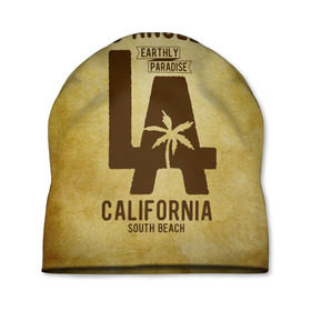 Шапка 3D с принтом Лос-Анджелес , 100% полиэстер | универсальный размер, печать по всей поверхности изделия | america | beach | california state | los angeles | palm trees | sea | states | united | usa | америки | калифорния | лос анджелес | море | пальмы | пляж | соединенные | сша | штат | штаты
